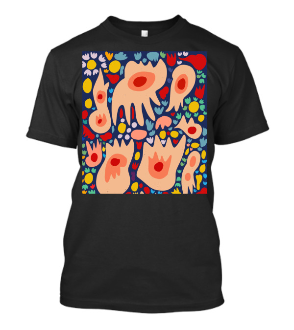 Vibrant Floral Abstract In Dance Of Life Style With Organic Shapes And Bold Colors T-Shirt