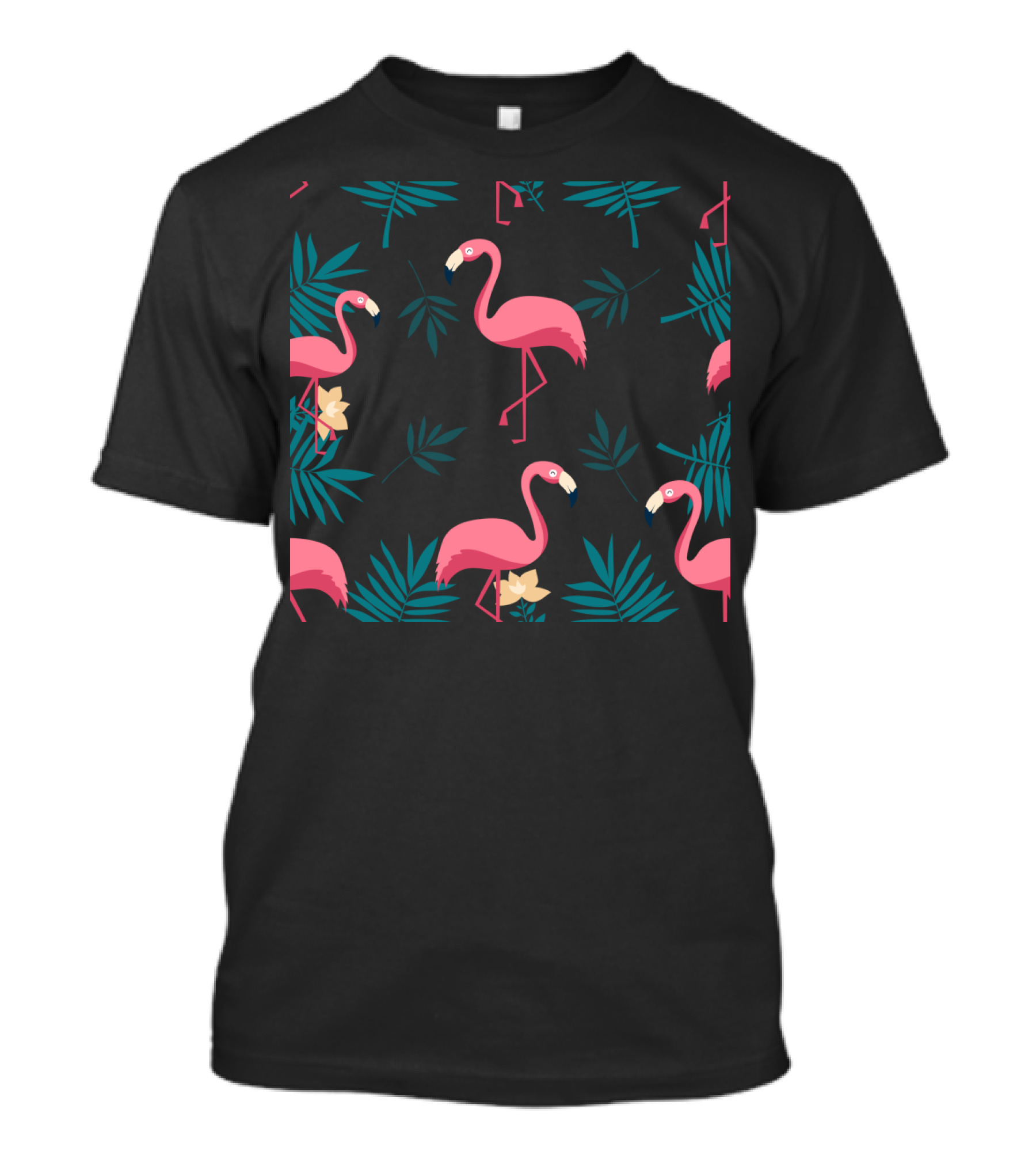 Flamingo Tropical Leaves T-Shirt