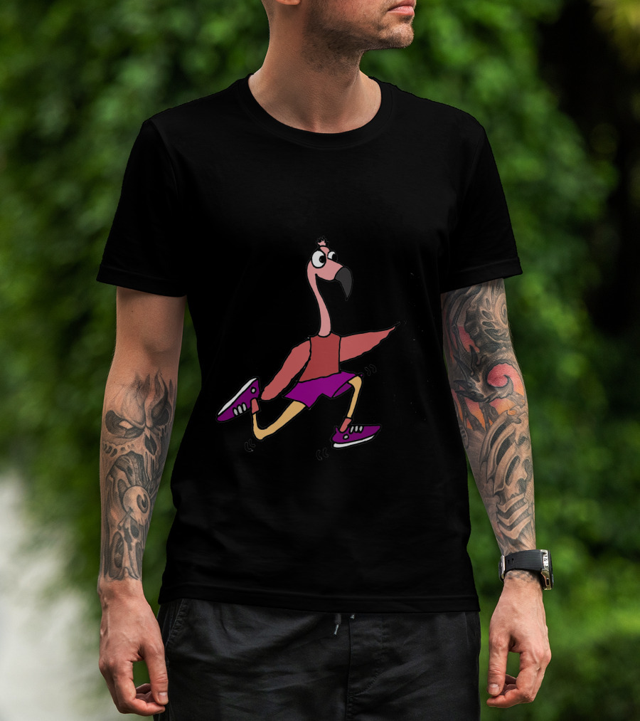 I Run Like A Girl Flamingo Keep Up Fun T-Shirt
