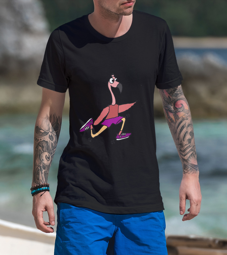 I Run Like A Girl Flamingo Keep Up Fun T-Shirt