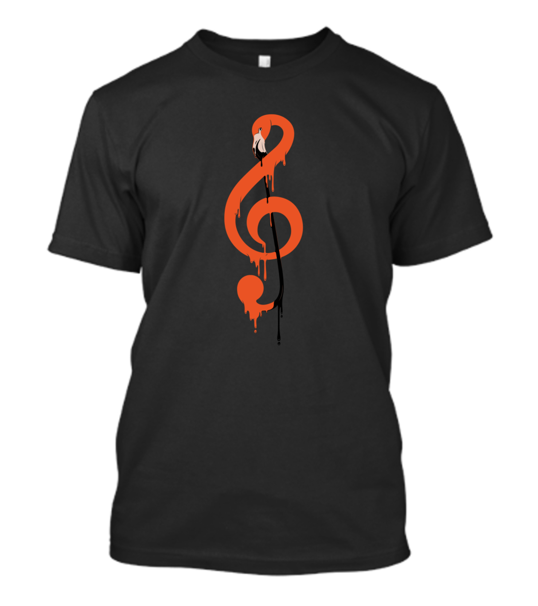 Flamingo Treble Clef Musical Note T-Shirt
