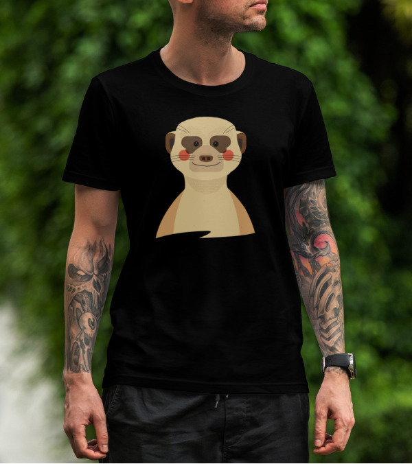 Meerkat Cartoon Illustration With Rosy Cheeks T-Shirt