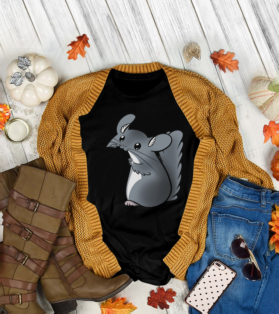 Chinchilla Noms Cute Adorable Furry Pet Eating T-Shirt