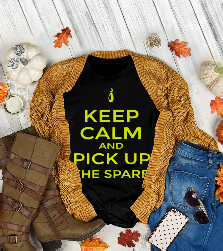 Keep Calm and Pick Up the Spare Bowling Pin Challenge T-Shirt