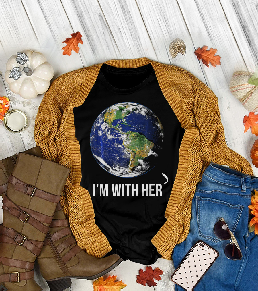 I'm With Her Earth Arrow T-Shirt