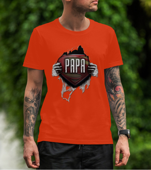 Papa Superman Logo Hero Father's Day T-Shirt