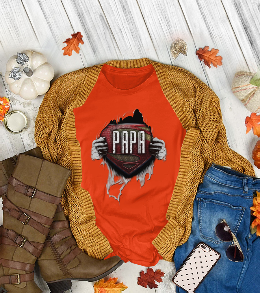 Papa Superman Logo Hero Father's Day T-Shirt