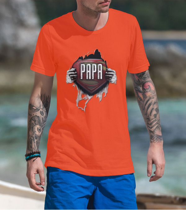 Papa Superman Logo Hero Father's Day T-Shirt
