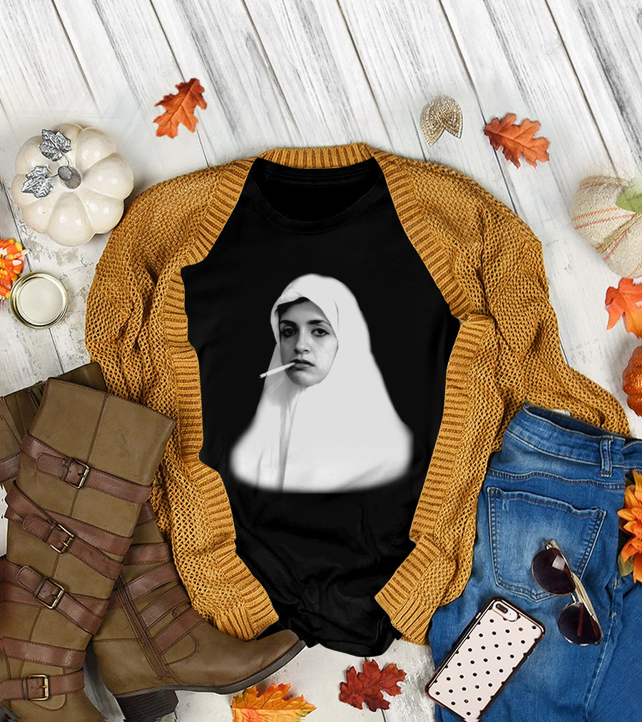 I Wanna Smoke ASF Like I Want Iconic Portrait with Woman Smoking T-Shirt