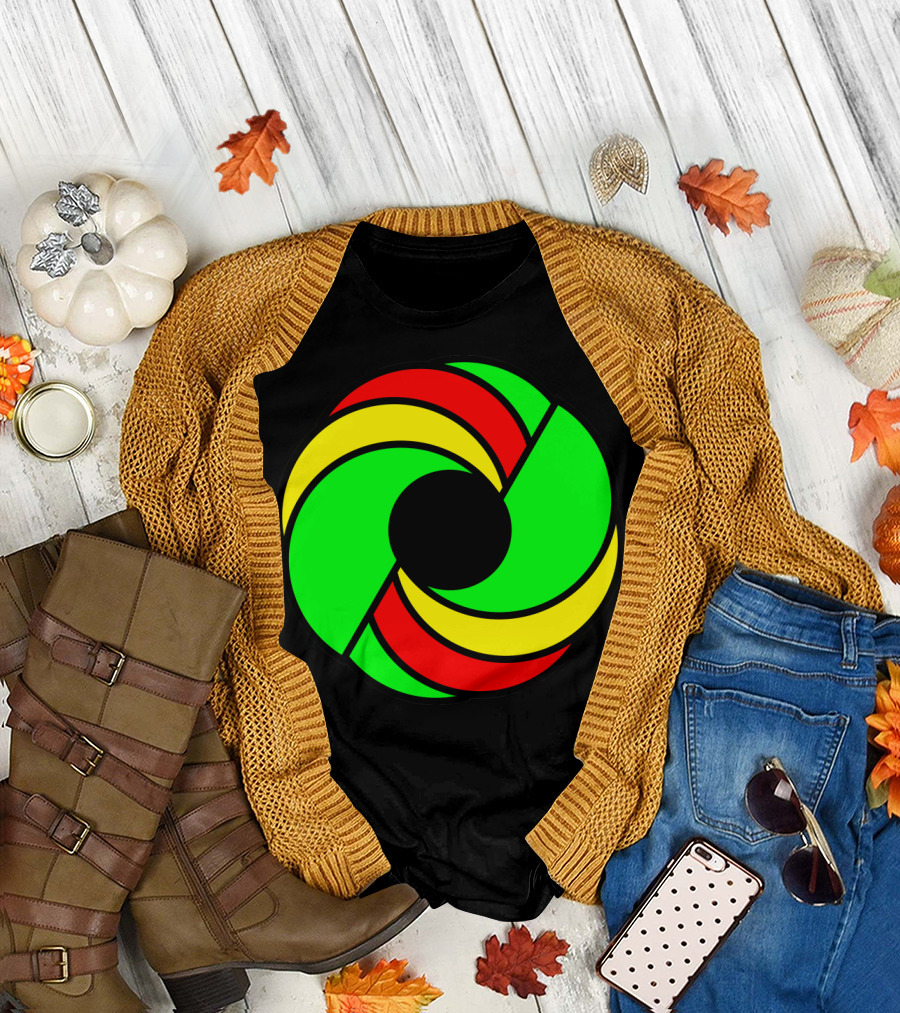 Cirful Colorful Spiral Green Yellow Red T-Shirt