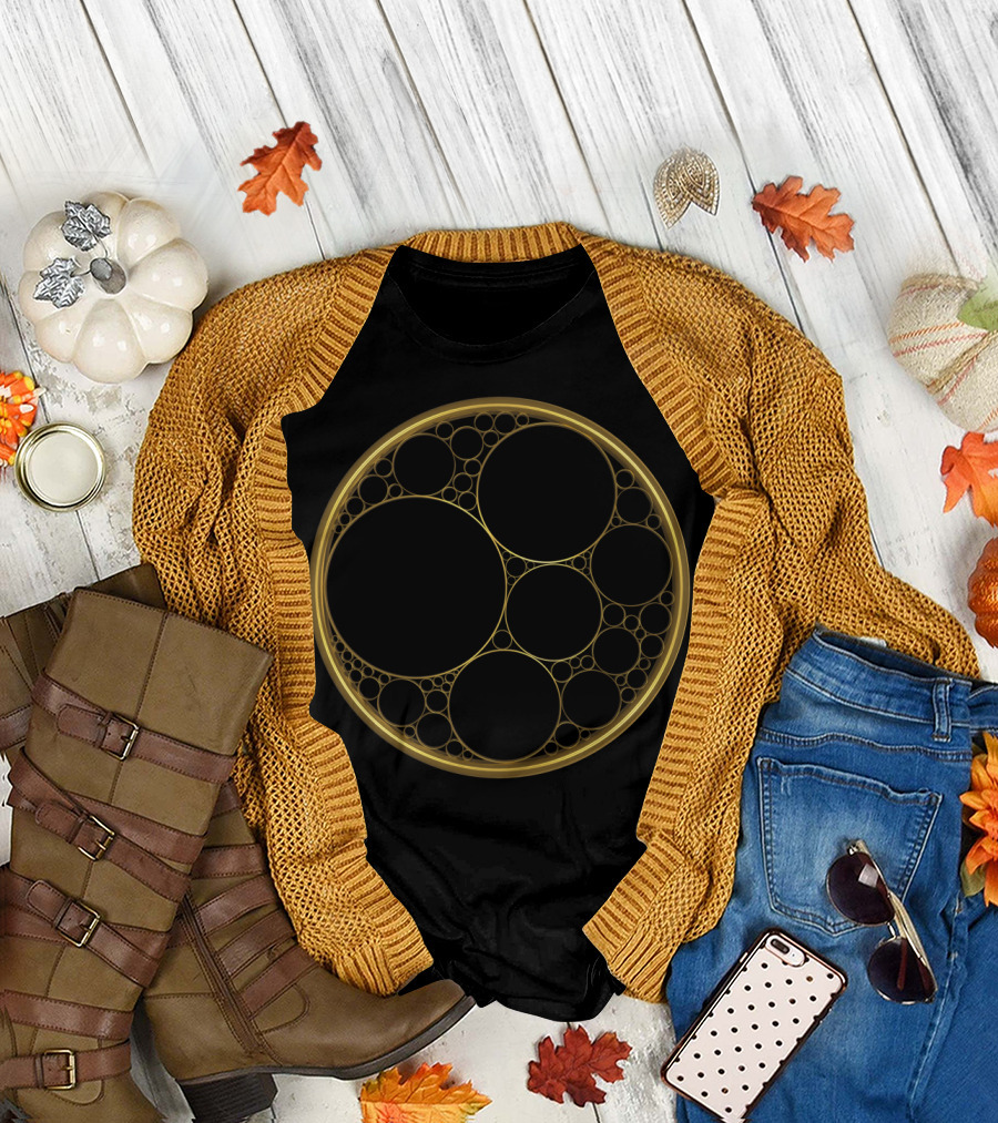 Golden Circles Geometric T-Shirt