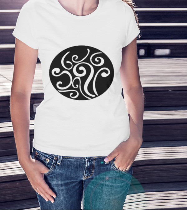 CIRCLE DANCE Swirling Abstract T-Shirt
