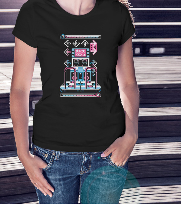 Dance Revolution Arcade Retro Gaming Machine Pixel T-Shirt