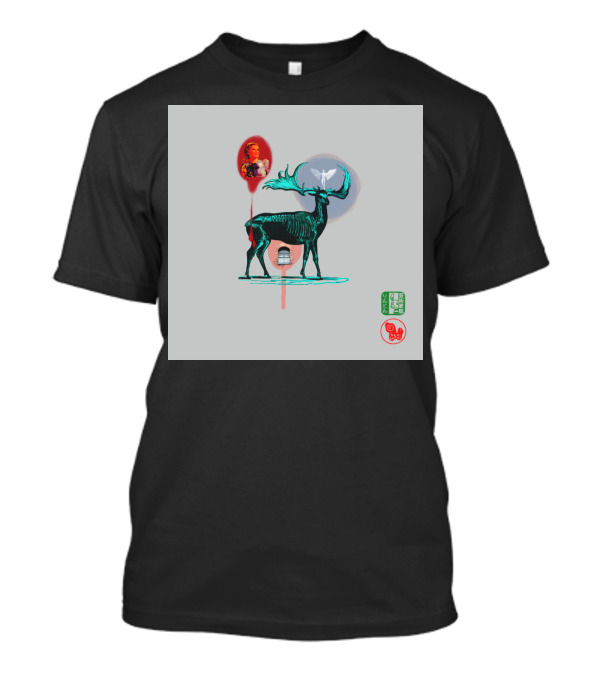 Moose Dance With Vintage Portrait And Painted Symbols T-Shirt