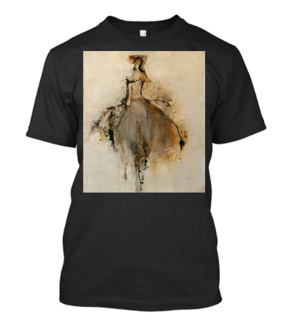 Elegance In Motion: Abstract Shadow Dancer In Flowing Dress T-Shirt