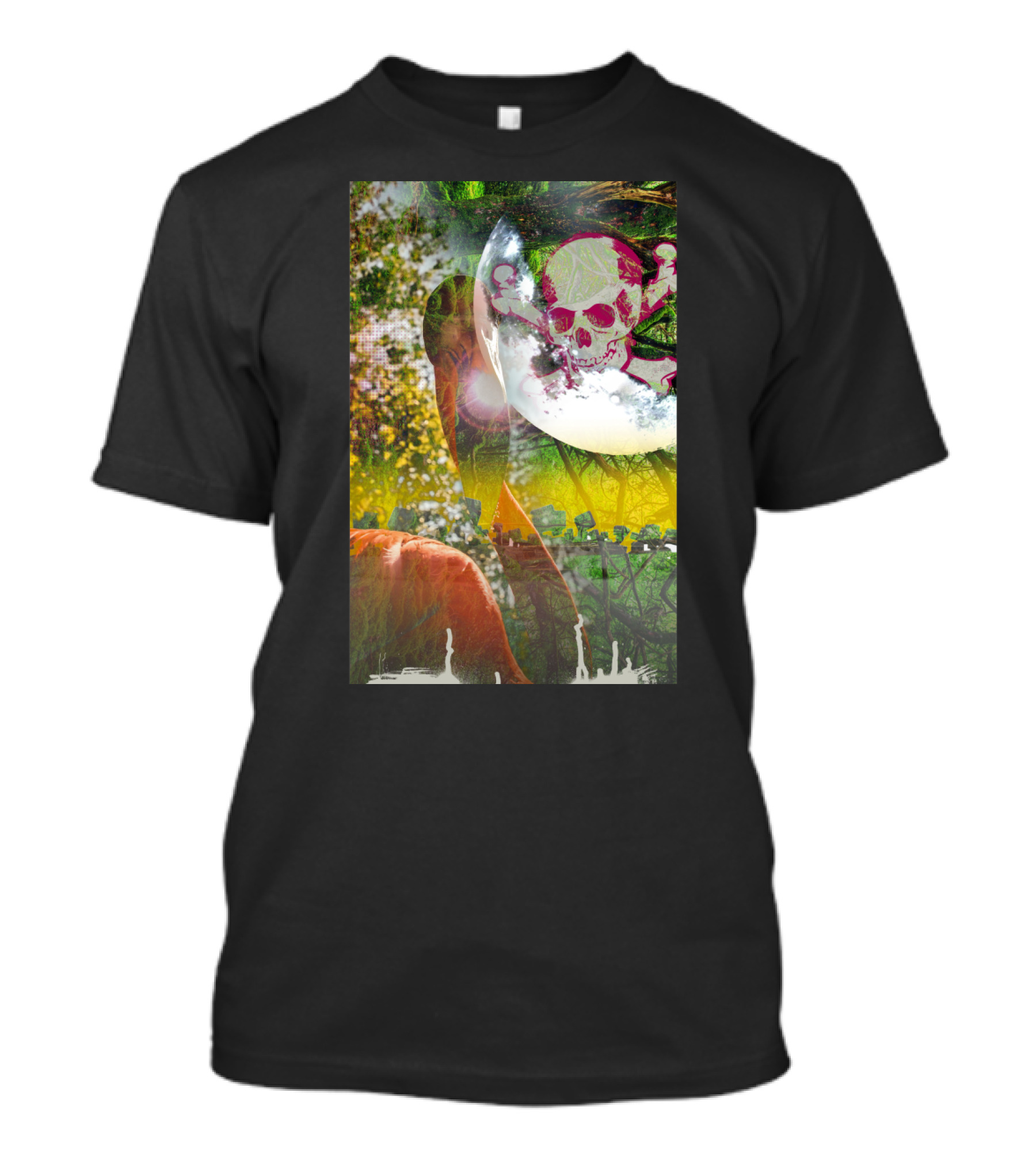 Skull Swamp Vibrant Nature With Skull And Crossbones T-Shirt