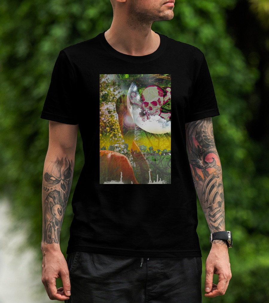 Skull Swamp Vibrant Nature With Skull And Crossbones T-Shirt
