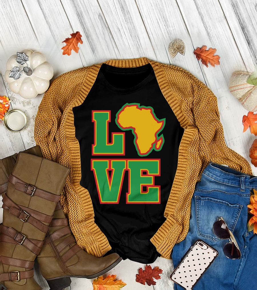 Love Africa Black History Month Proud African American Pride T-Shirt