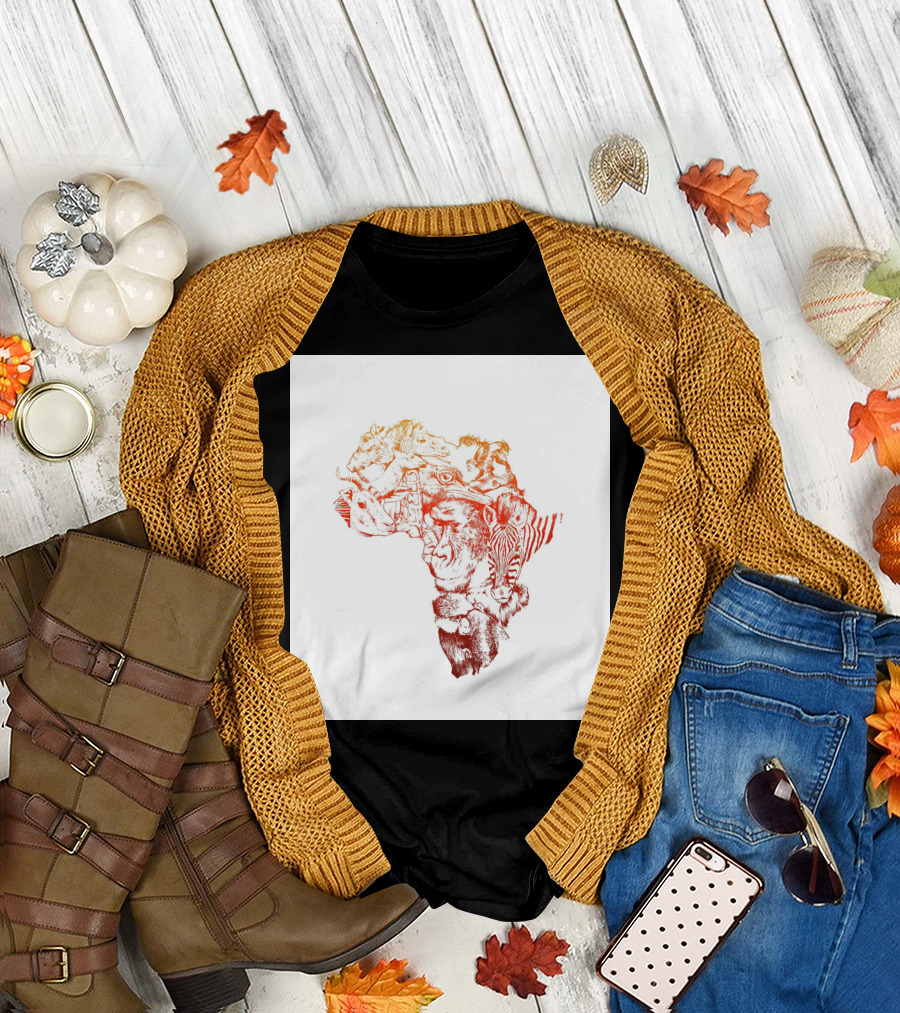 Map of Africa Animals Safari Wildlife T-Shirt