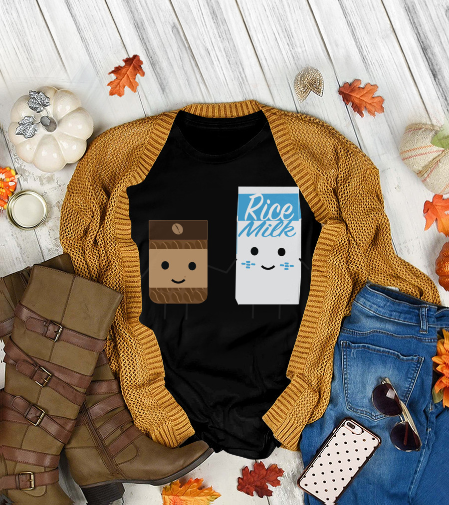 Rice Milk + Coffee Cartoon Love Equation T-Shirt