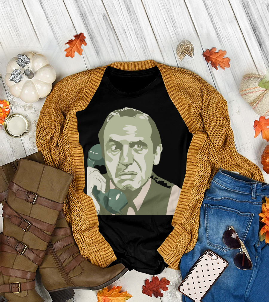 Reginald Perrin Retro Portrait with Telephone T-Shirt