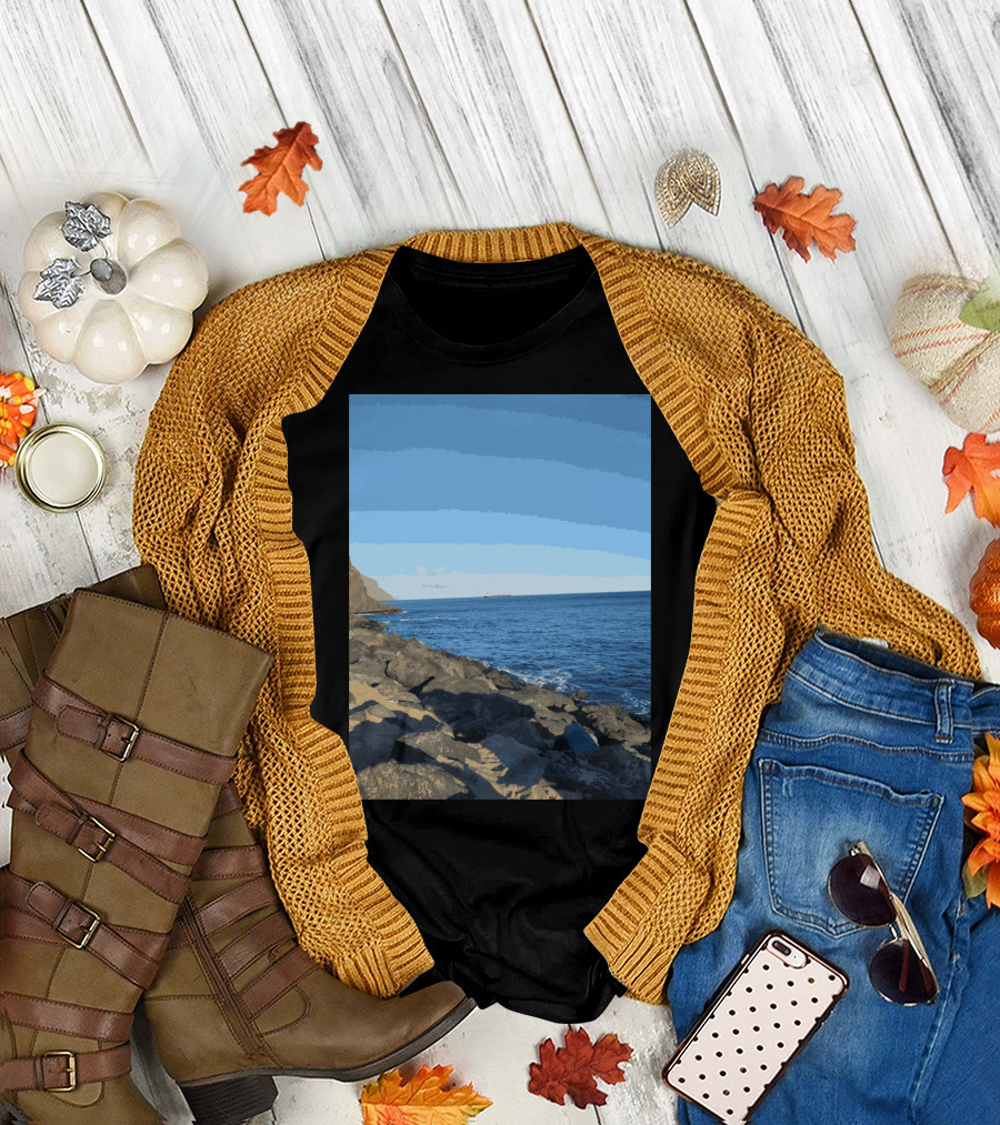 Scenic Las Teresitas Beach Coastline Tenerife and Gran Canaria Shores T-Shirt