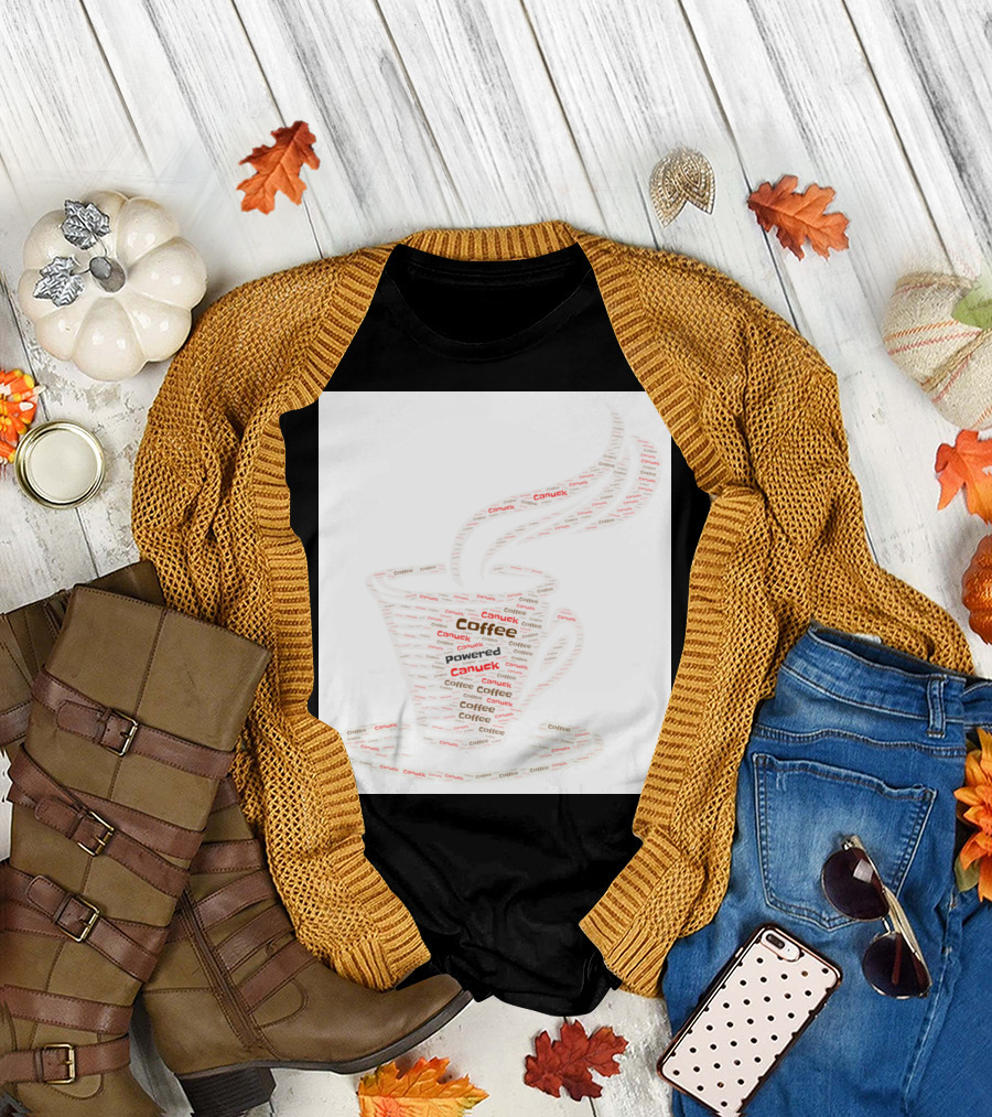 Coffee Canuck Powered Cup Word T-Shirt
