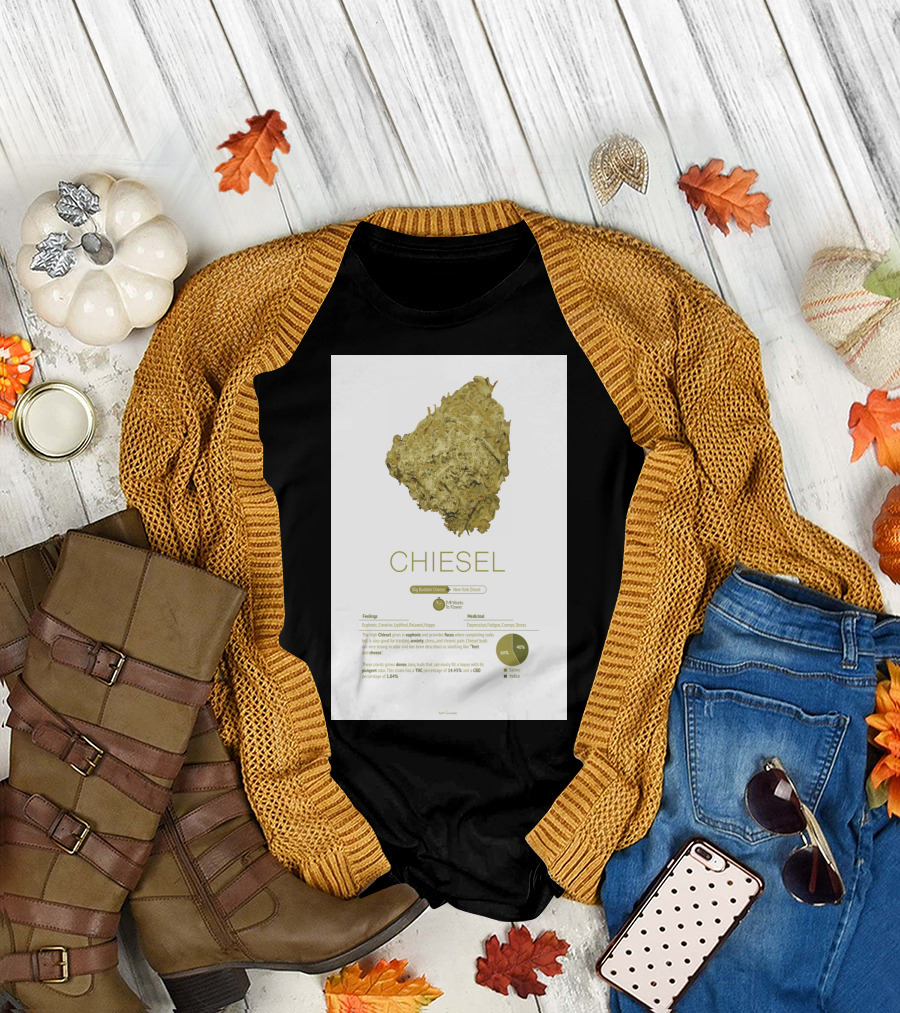 Chiesel Big Buddha Cheese New York Diesel Strain Information and Effects Insights T-Shirt