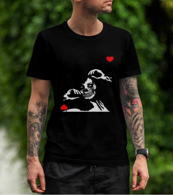 La Muerte Ace Of Hearts Skeleton Card T-Shirt