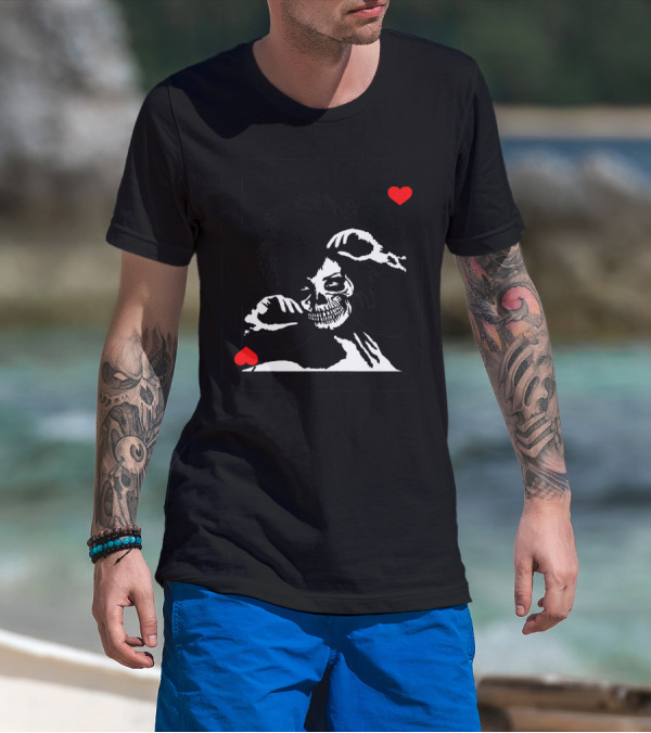 La Muerte Ace Of Hearts Skeleton Card T-Shirt