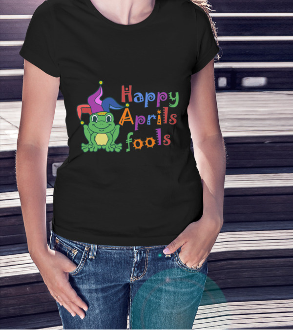 Happy Aprils Fools Jester Frog Playful T-Shirt