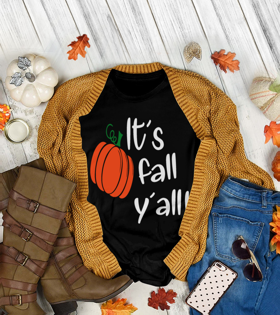 It's Fall Y'all Pumpkin Halloween T-Shirt