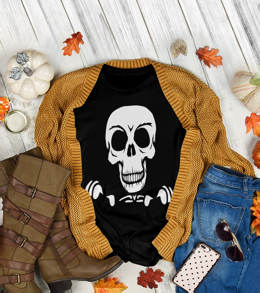 Hole Ground Skull Skeleton Dead Death Bones T-Shirt