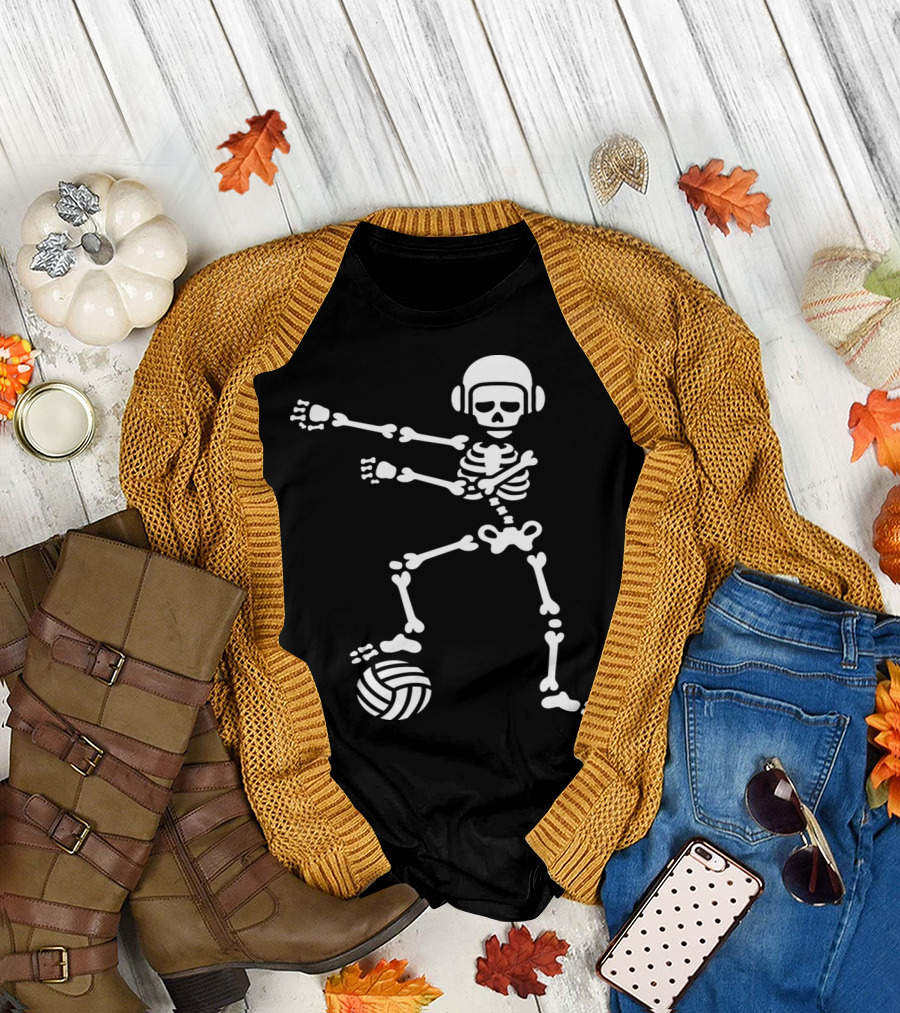 Flossing Skeleton Water Polo Player with Helmet and Ball T-Shirt