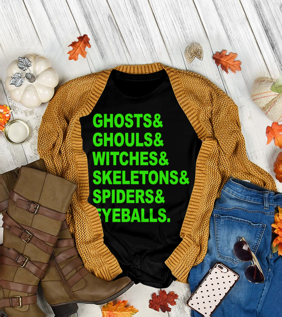 GHOSTS GHOULS WITCHES SKELETONS SPIDERS EYEBALLS T-Shirt