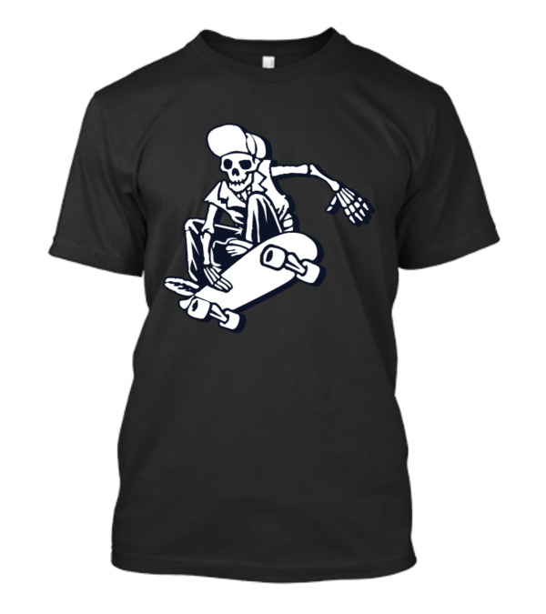 Skateboard Skeleton Cap Cool Tricks Trendy Skater T-Shirt