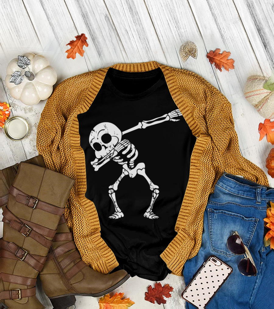 Retro Vintage Grunge Dab Baby Skeleton Dabbing T-Shirt