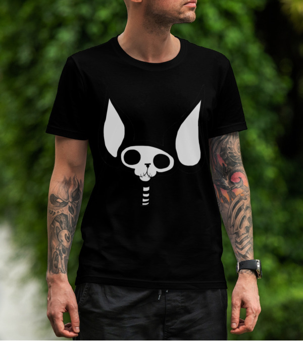 SphynxieBonez Skull With Long Ears And Neck T-Shirt