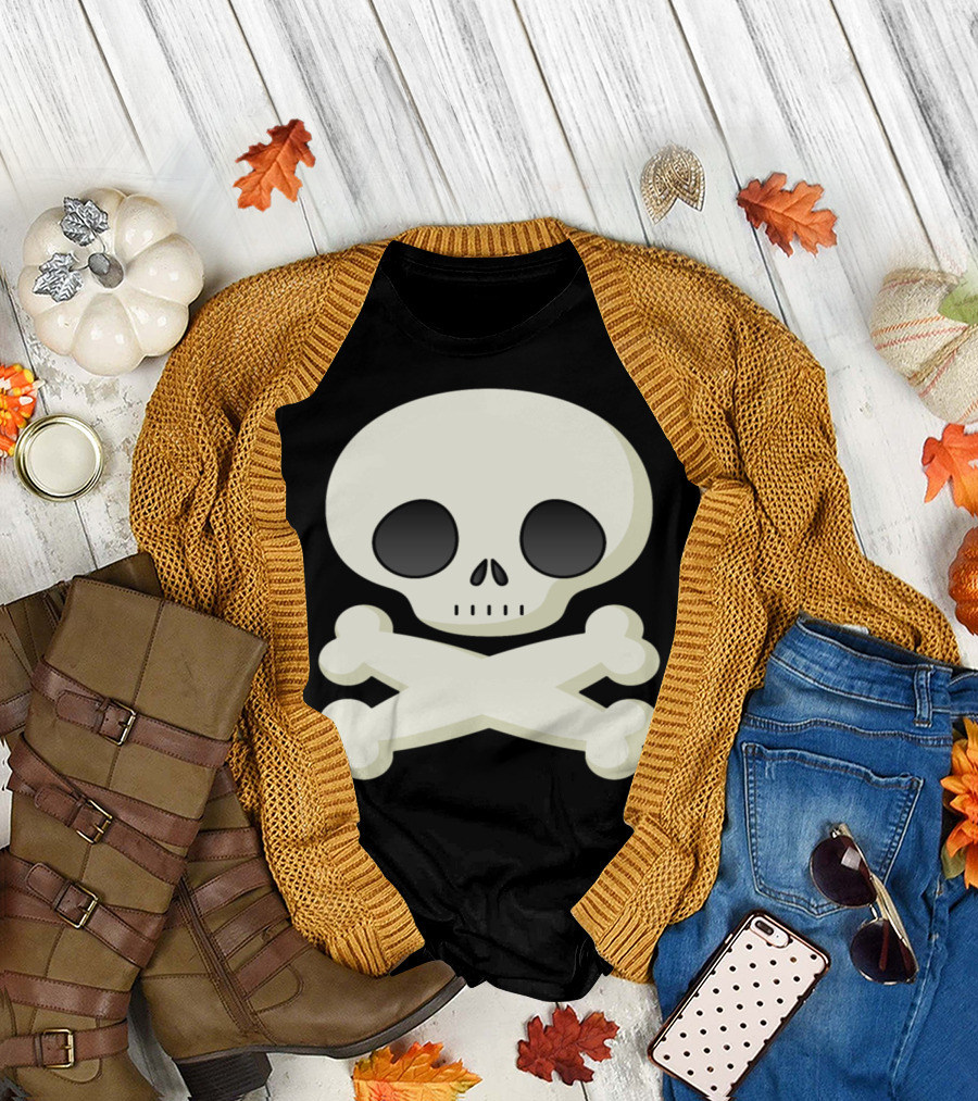 Cute Skull Crossbones Cartoon T-Shirt