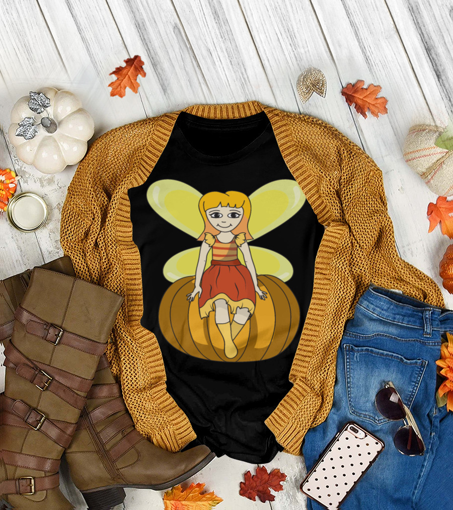 Elf Fairy Pumpkin Halloween Monster Zombie Horror T-Shirt