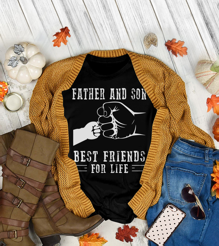 Father and Son Best Friends for Life Fist Bump T-Shirt