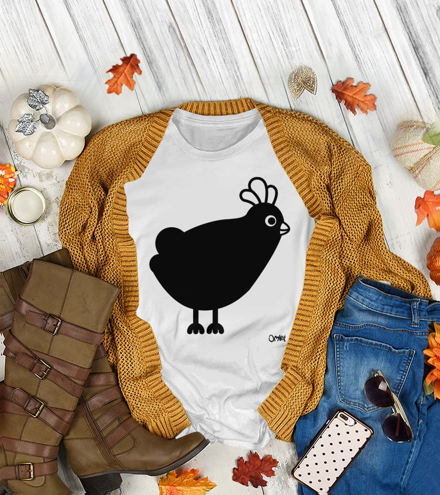 Barbara the Omlet Chicken Silhouette with Omlet T-Shirt