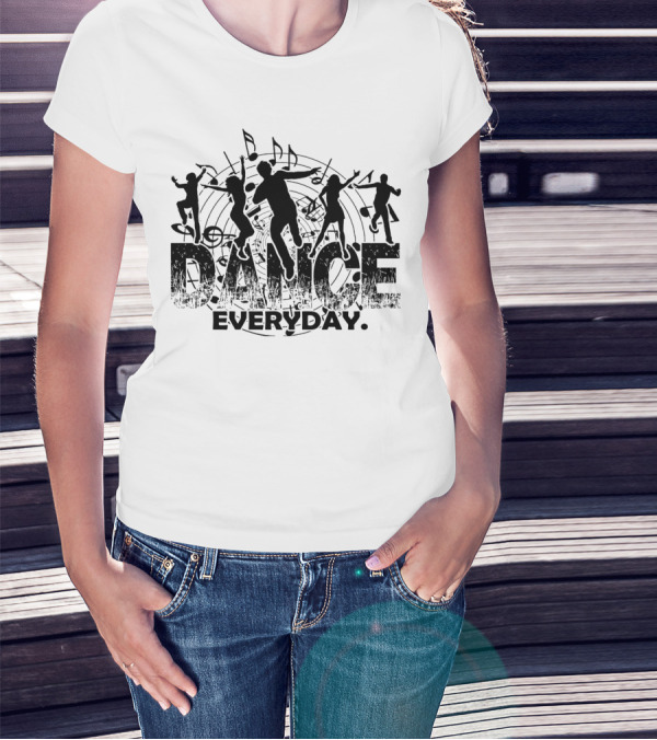 Dance Everyday Music Notes And Silhouettes T-Shirt