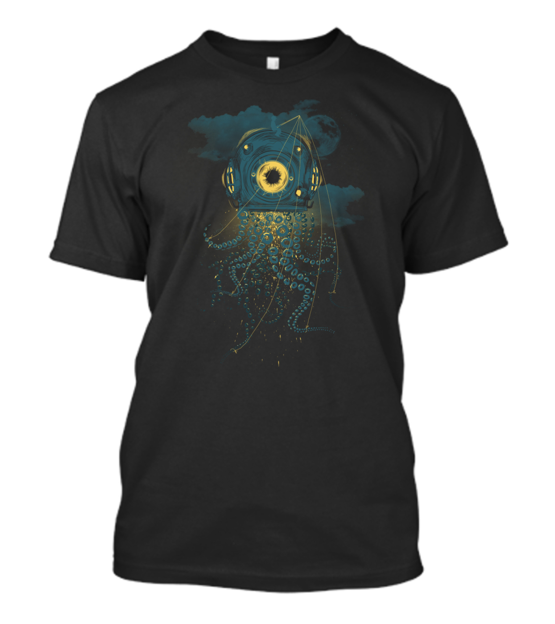 Blue Dance Cosmic Eye Jellyfish Conceptual T-Shirt