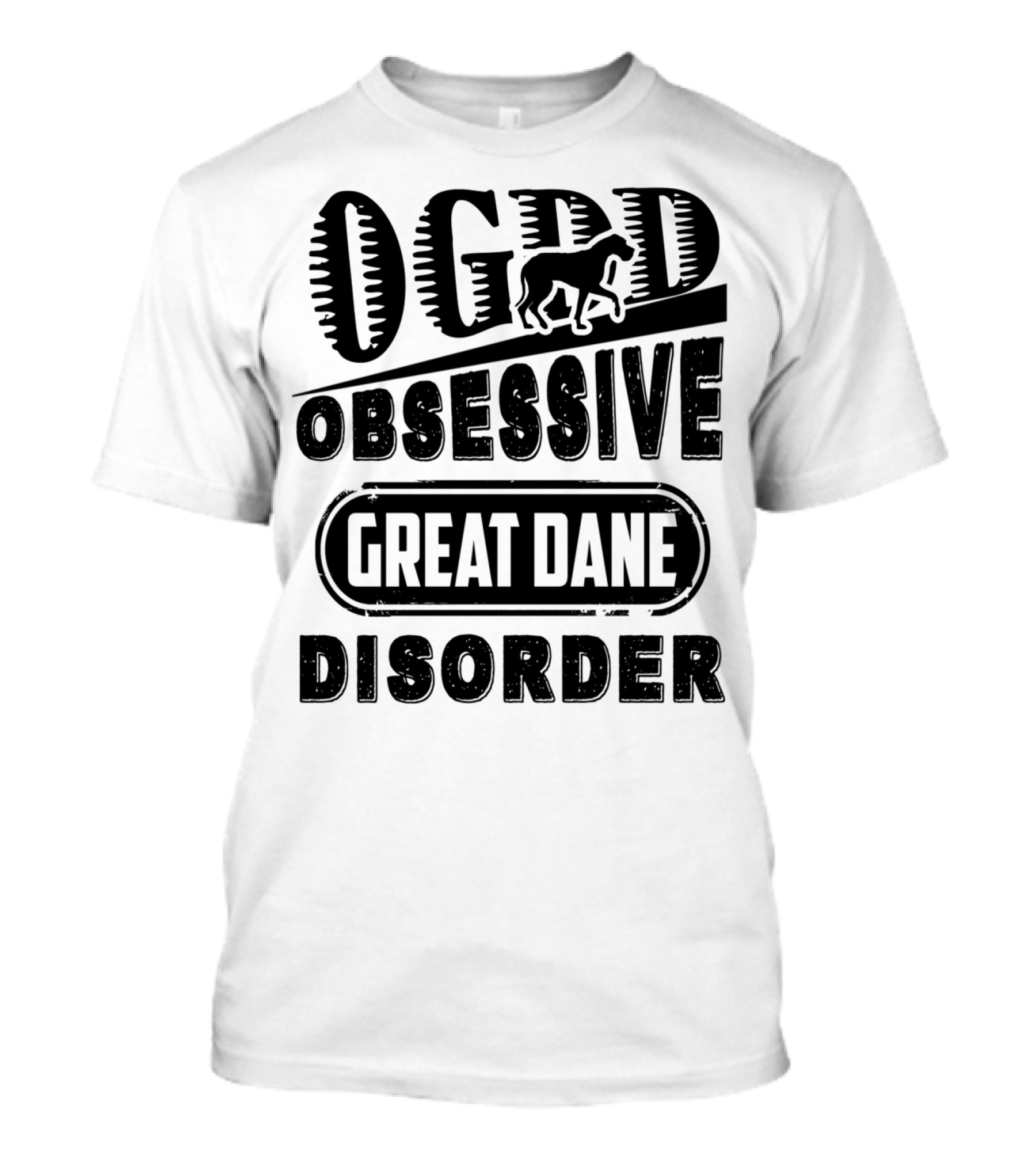 OGDD Obsessive Great Dane Disorder Bold Typography T-Shirt