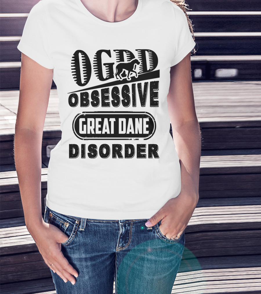 OGDD Obsessive Great Dane Disorder Bold Typography T-Shirt