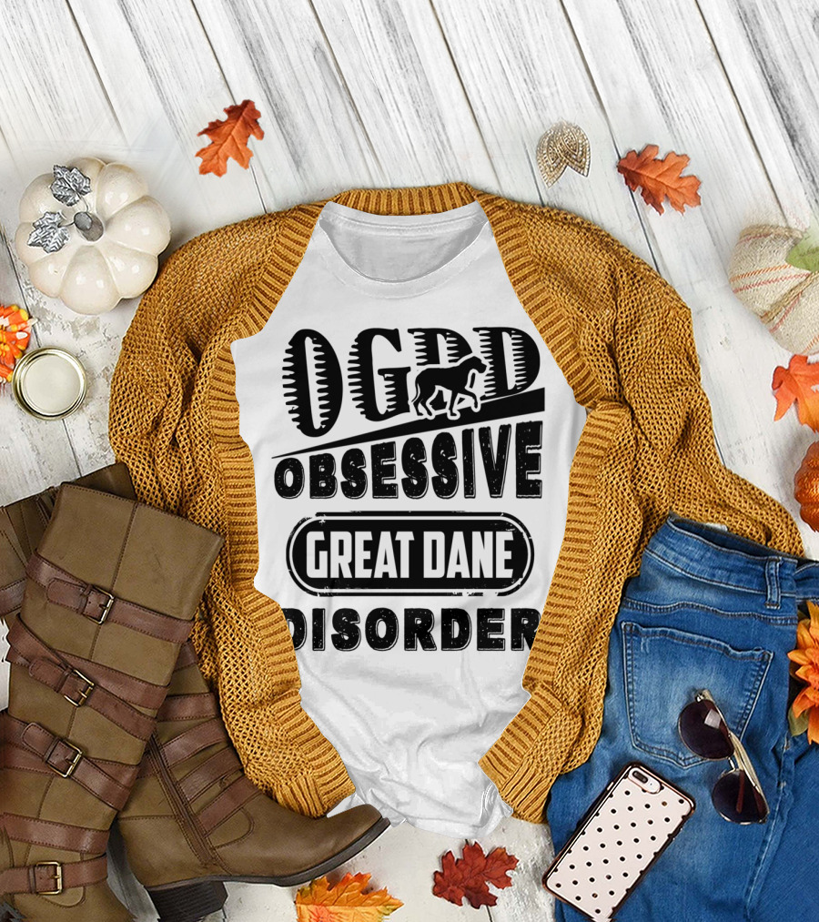 OGDD Obsessive Great Dane Disorder Bold Typography T-Shirt