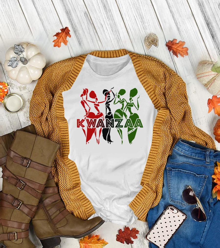 Kwanzaa Celebration African Women in Red Black Green T-Shirt