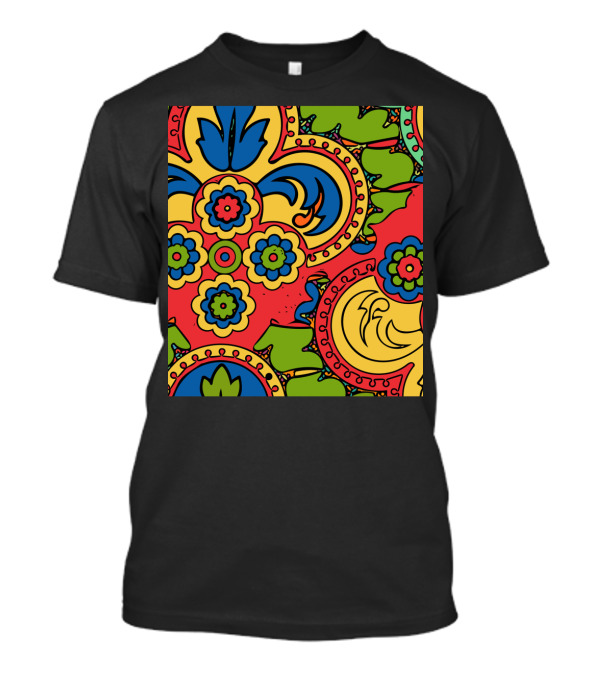 African Style No5 Vibrant Floral Abstract T-Shirt