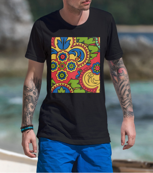 African Style No5 Vibrant Floral Abstract T-Shirt